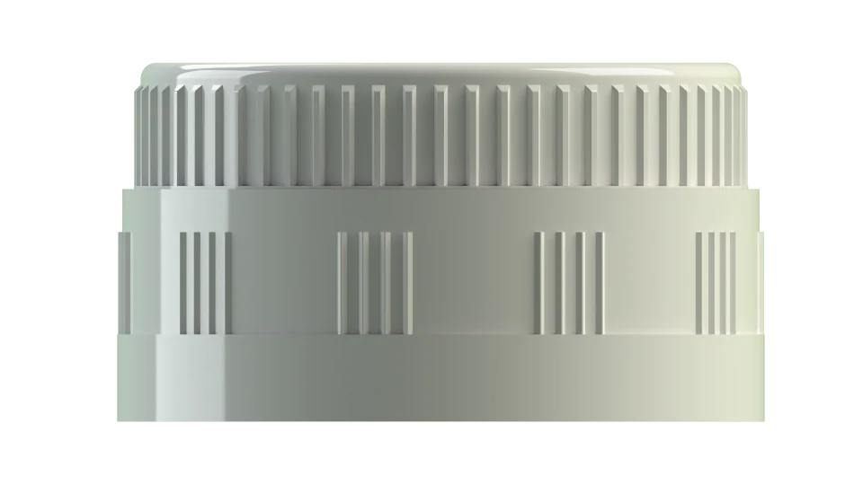 48mm · Bouchon à encliqueter · PET · Deux pièces · Membrane déchirable